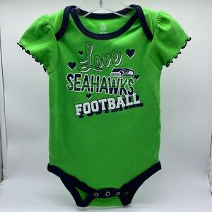 Seattle Seahawks NFL Football Team Infant Baby Girls Bodysuit Size 12 Months